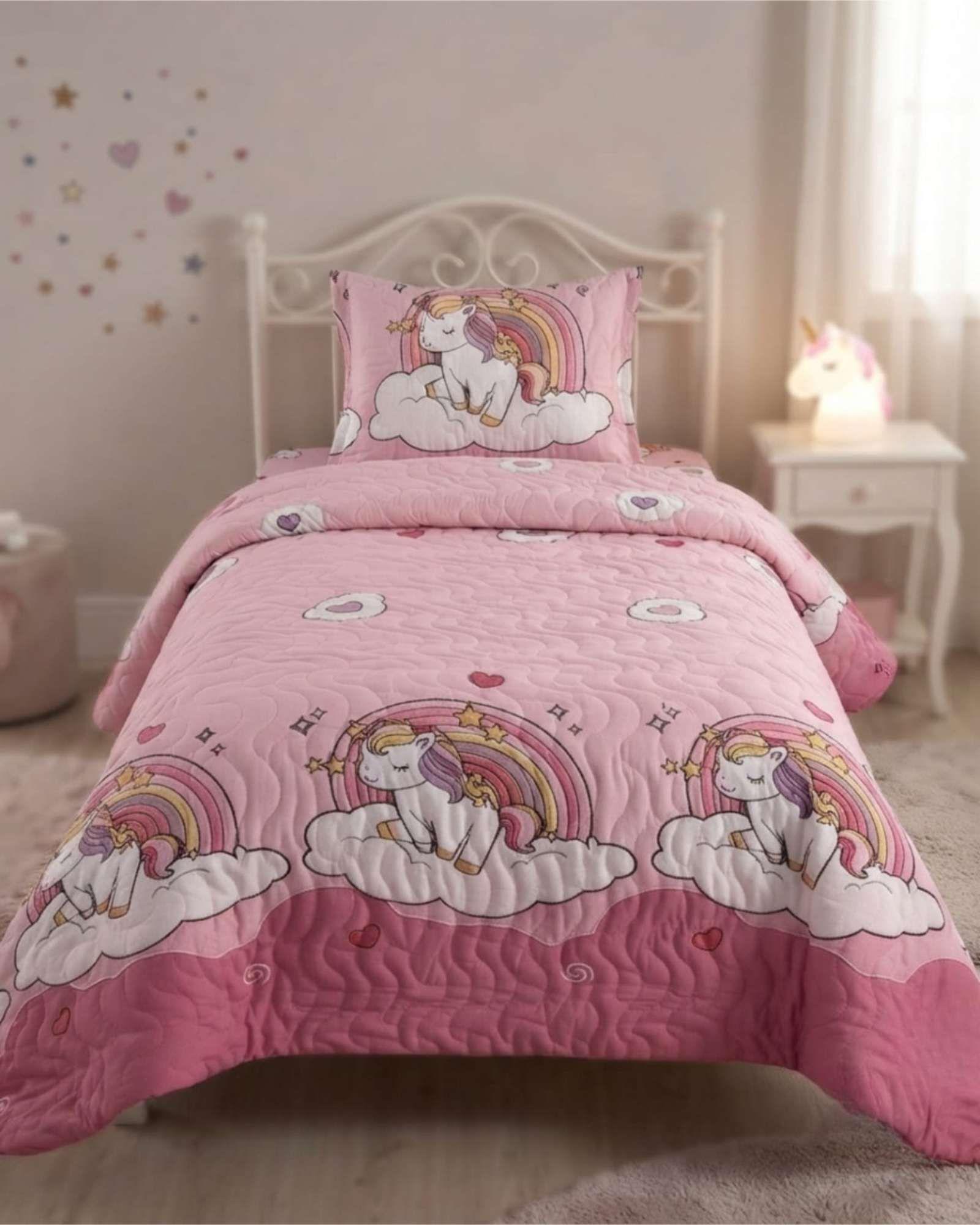 Cubrecamas Quilt De Verano Infantil Plaza y Media Mas 1 Almohada m1-3