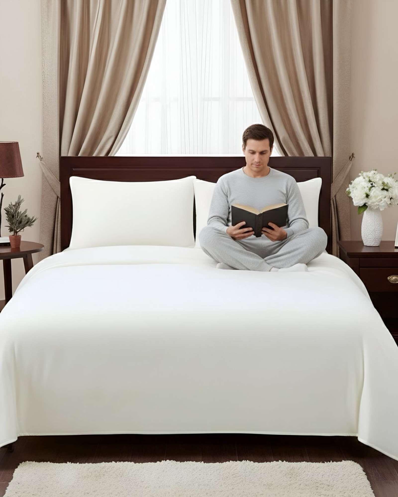 Sábana de Polar Ultra Suave Máxima Calidez y Confort Blanca 1,5 plazas-2