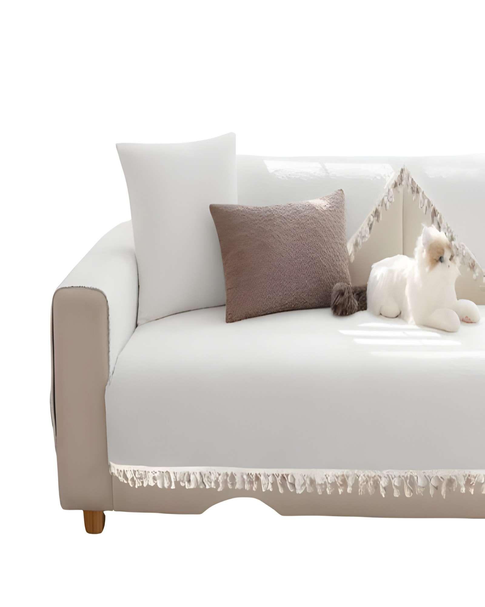 PACK DE 5 FUNDAS DE SILLÓN CON FLECOS BLANCO-1