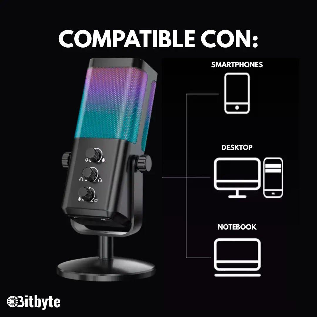 Micrófono de Streaming Podcast RGB Bitbyte M7 Gamer-2