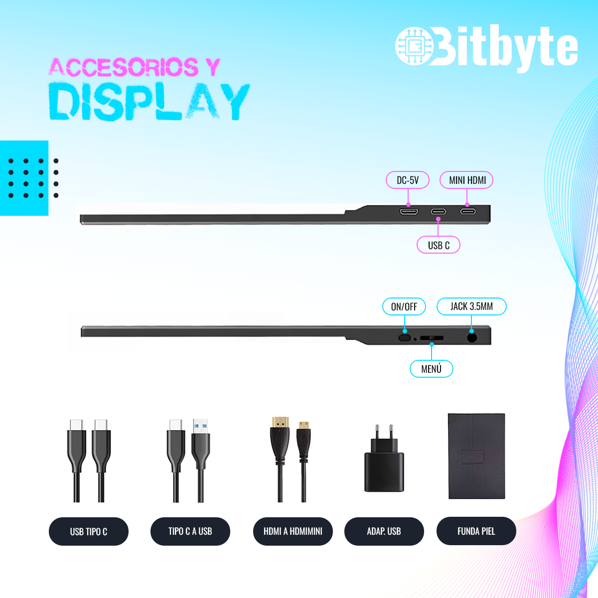 Monitor Portátil Bitbyte 15 6 Full Hd Ips Con Parlante-4