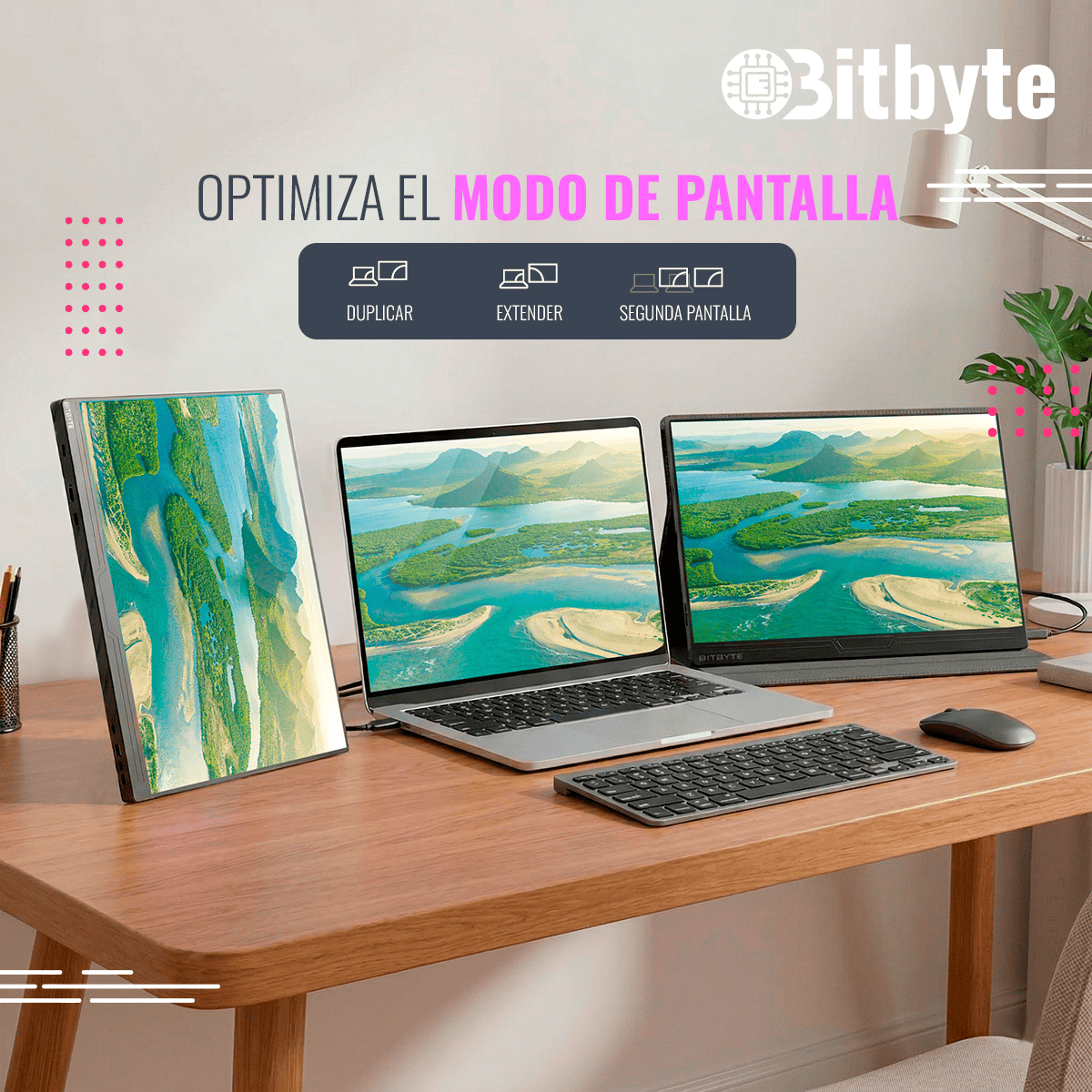 Monitor Portátil Bitbyte 15 6 Full Hd Ips Con Parlante-5