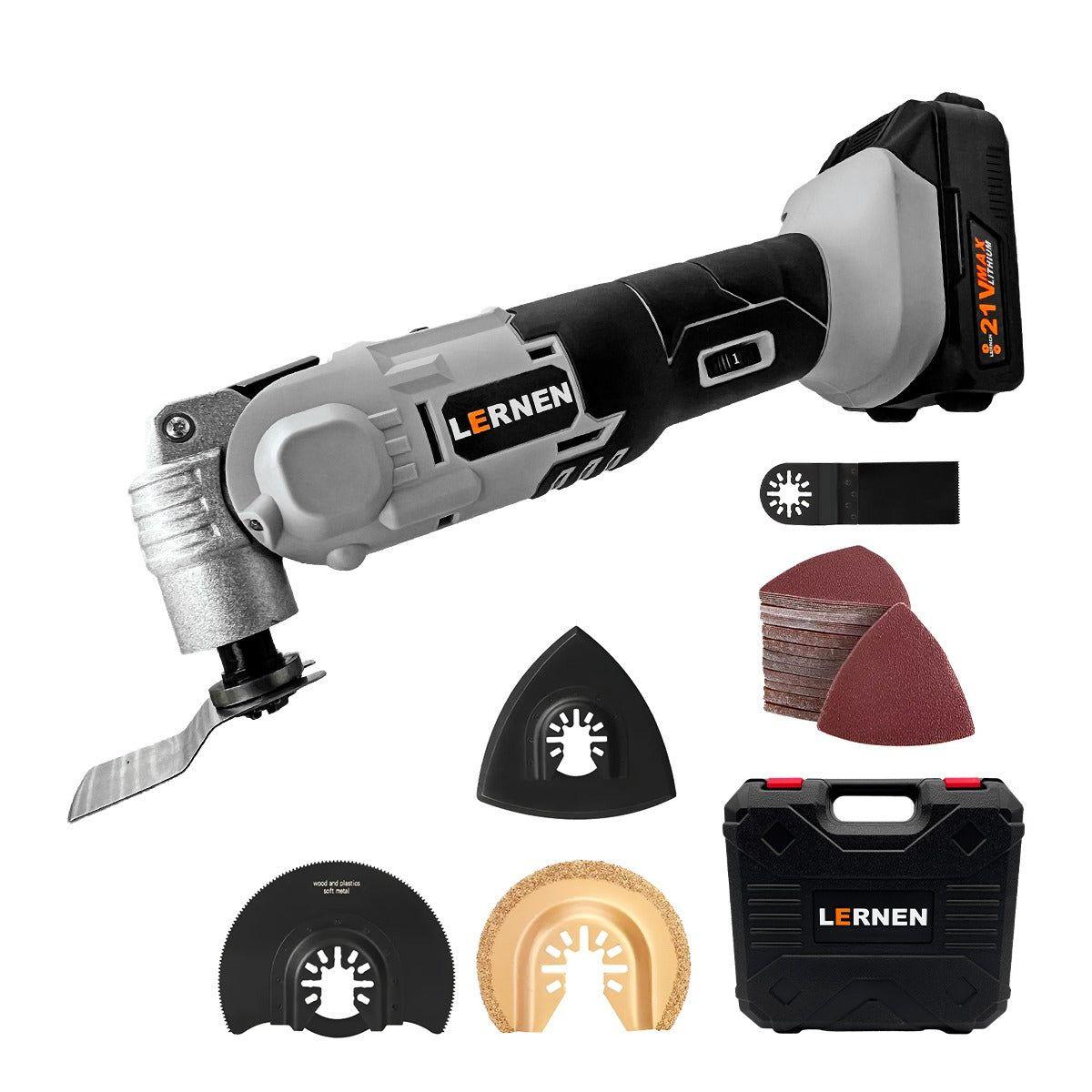 Sierra Multifunción Oscilante Lernen + 2 Baterías 21V+ Acc-0