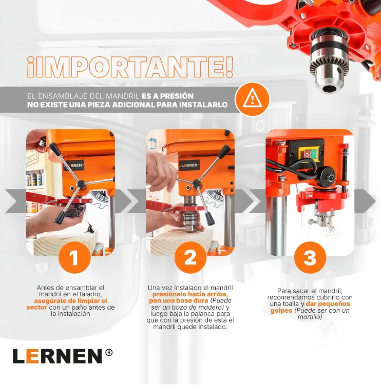 Taladro de Pedestal – Banco 13 mm 350 W Lernen-3