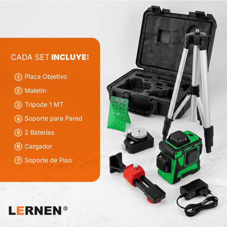 Nivel Laser Profesional 12 Líneas + Maletín + Trípode Sin puntuación Enlace en la misma página.   (0-2