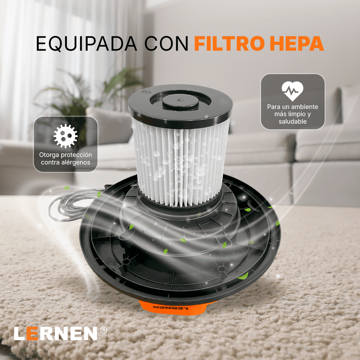 Aspiradora LERNEN Multifunción Metálica Polvo Agua 15 Litros 1400w-4