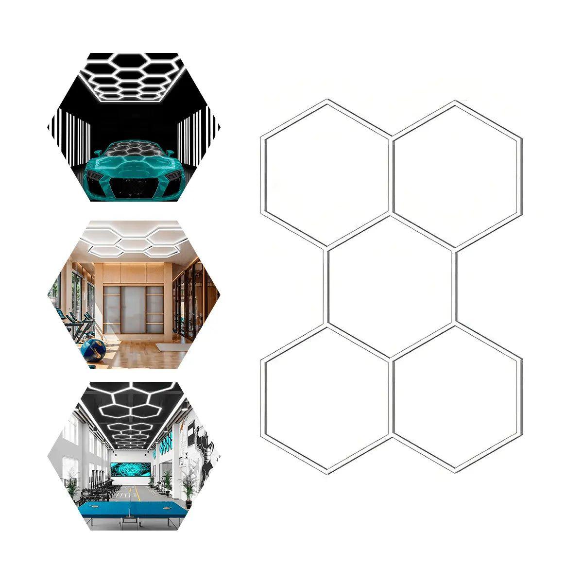 Luminaria LED Hexagonal Bitbyte 192W Blanca Fría 6500K Para Techo - Hexágonos Led-0