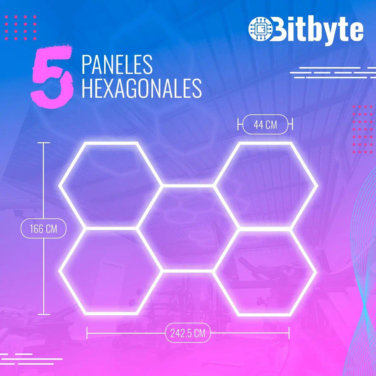 Luminaria LED Hexagonal Bitbyte 192W Blanca Fría 6500K Para Techo - Hexágonos Led-1