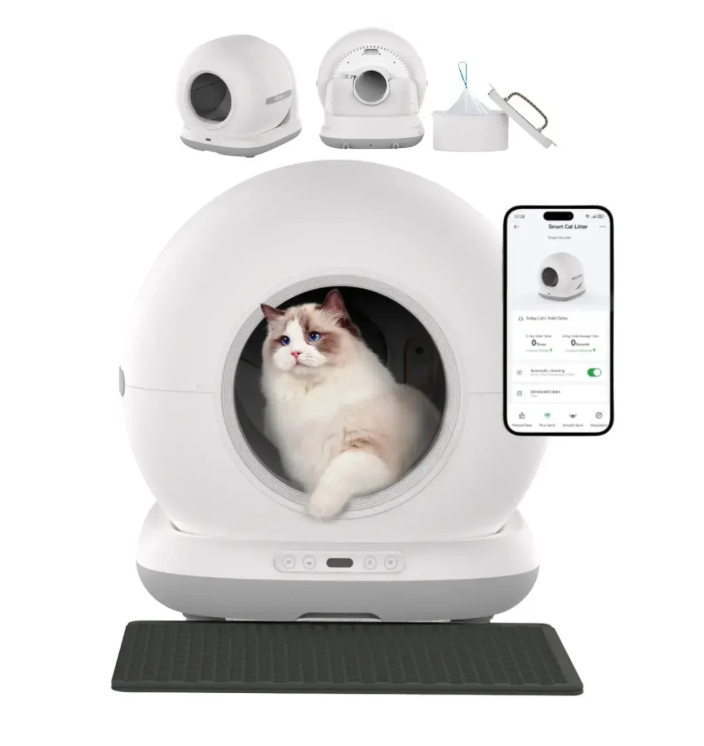 Arenero Inteligente Autom tico WiFi para Gatos con App Autolimpiante Keru 72 LT-0