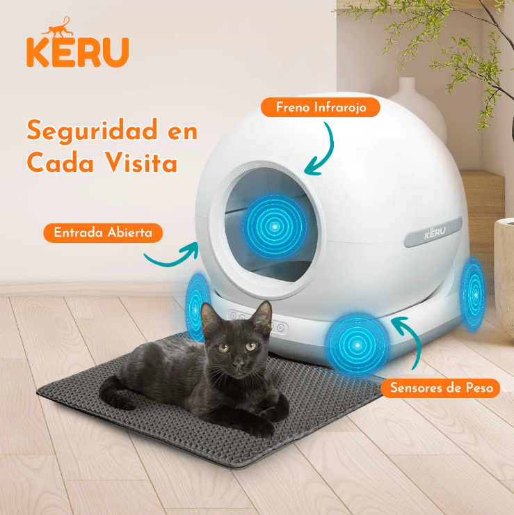 Arenero Inteligente Autom tico WiFi para Gatos con App Autolimpiante Keru 72 LT-2