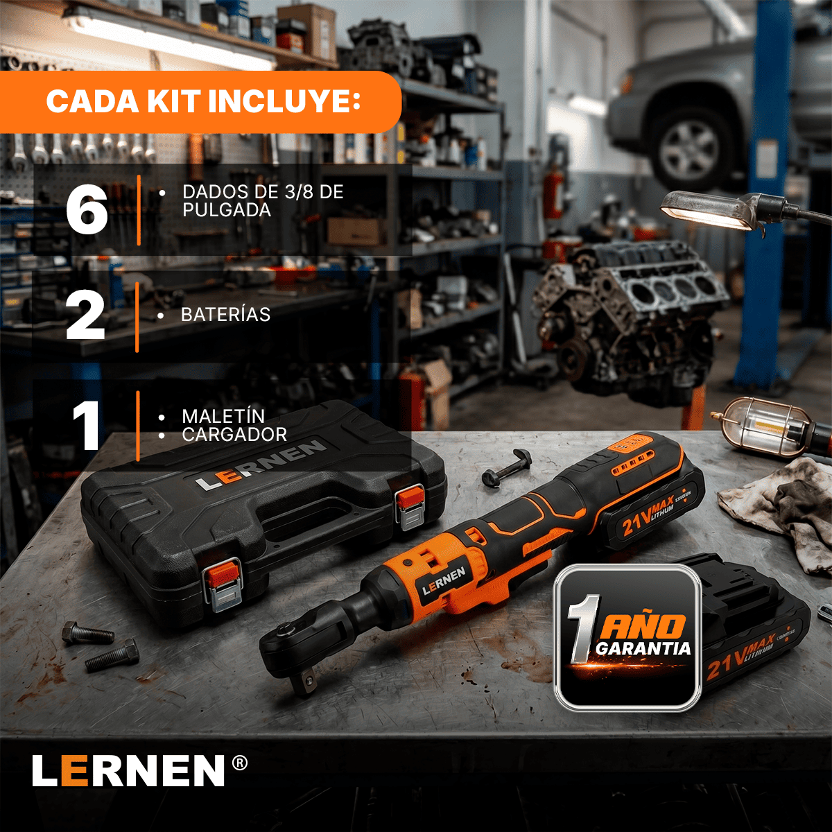 Llave Chicharra eléctrica Inalámbrica + 2 baterías + 6 dados-2