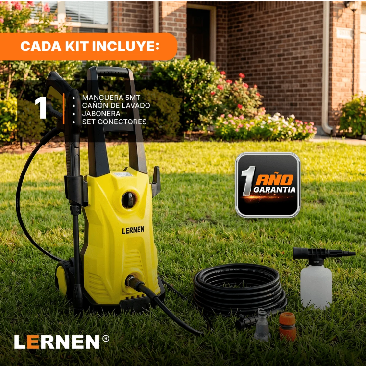 Hidrolavadora 1600w Con Jabonera Espumador 120bar 5.5 L/min-1