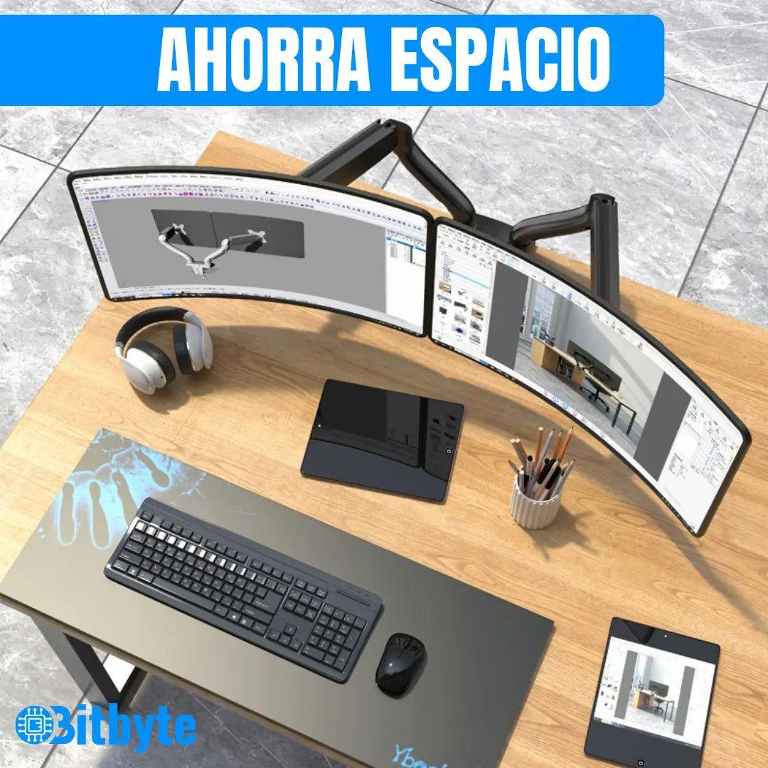 Brazo Soporte Doble Para 2 Monitores Base Escritorio-1