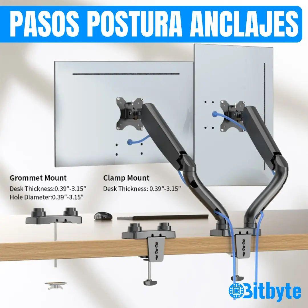 Brazo Soporte Doble Para 2 Monitores Base Escritorio-4