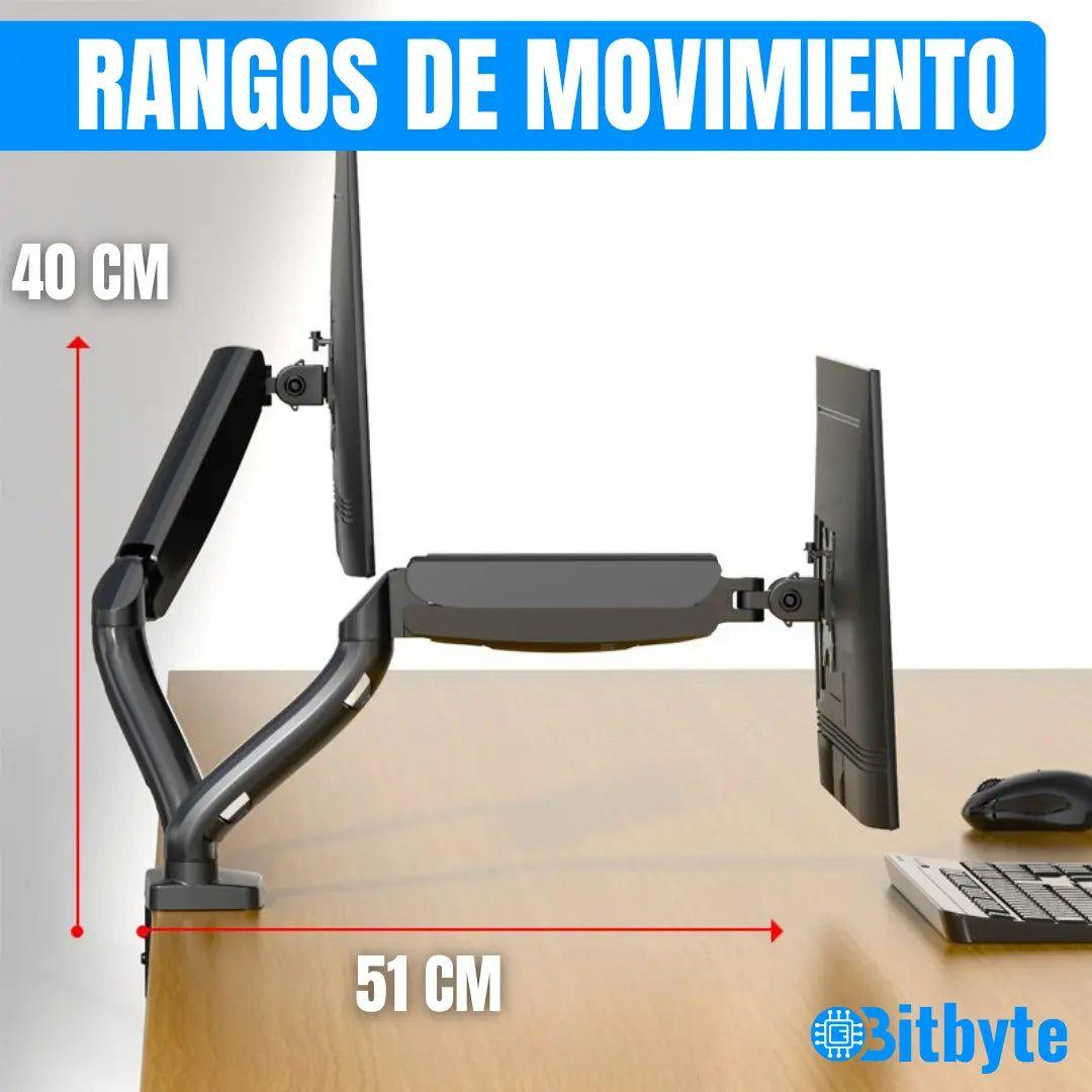 Brazo Soporte Doble Para 2 Monitores Base Escritorio-5