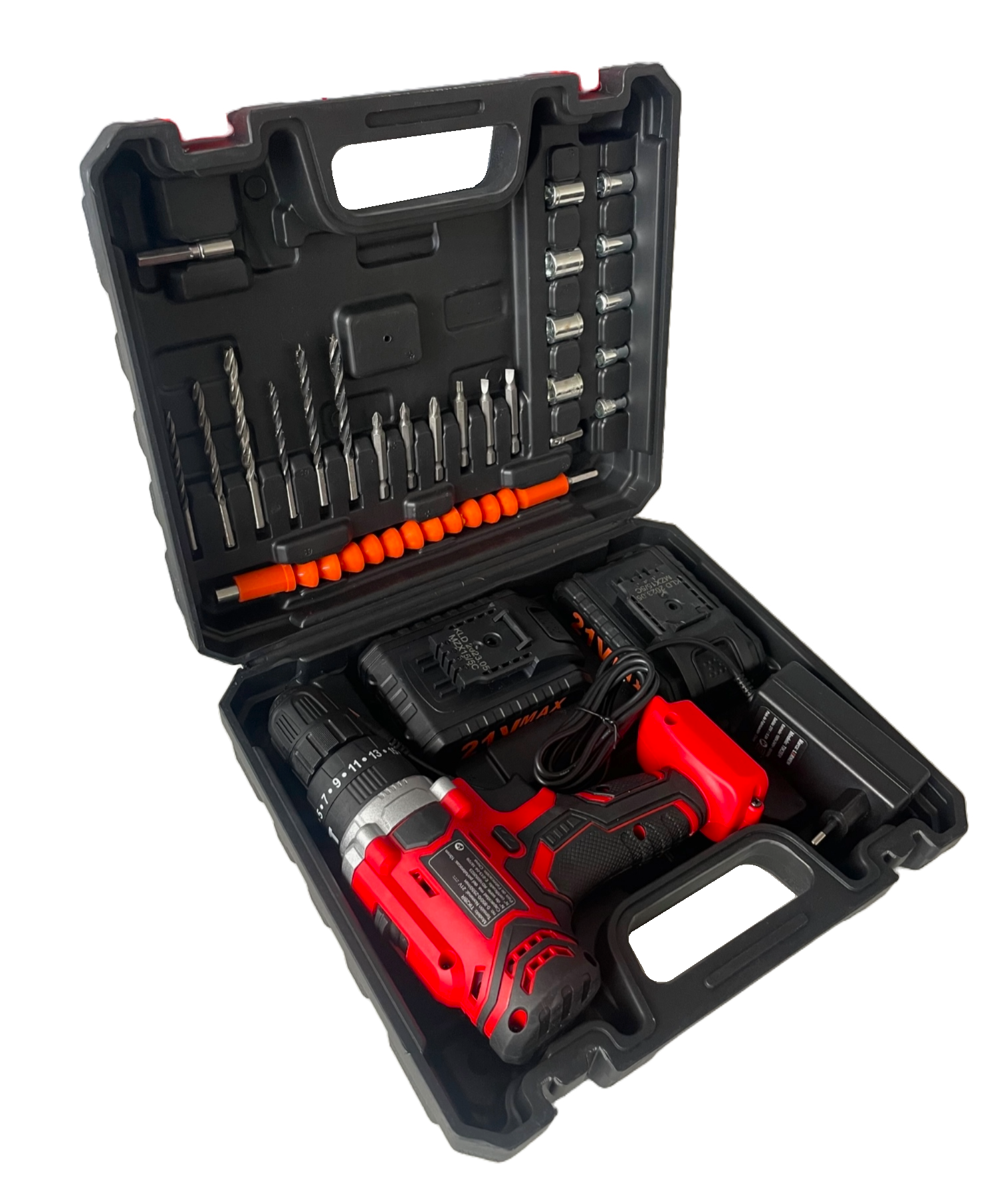 Taladro Percutor Destornillador Inalámbrico 21v + Set Brocas-2