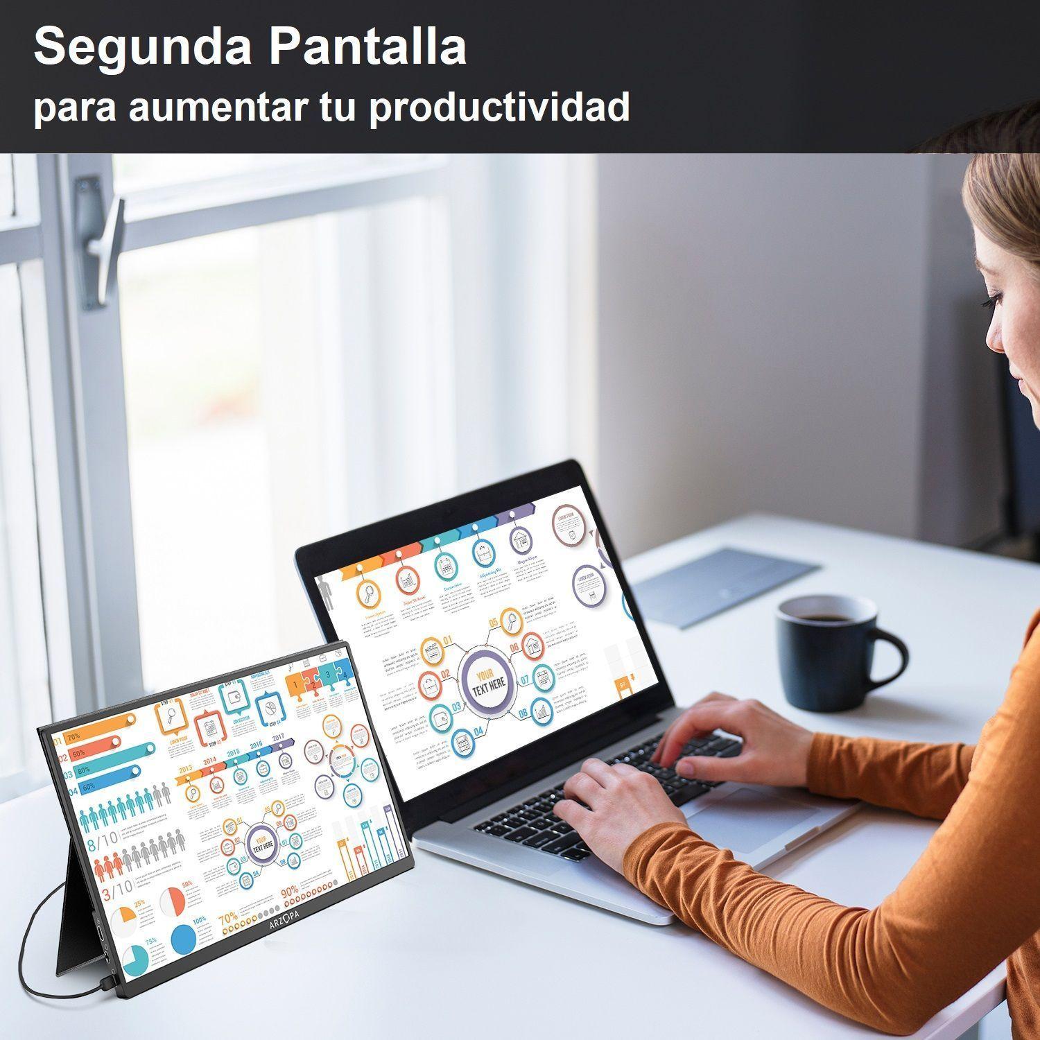 Monitor portátil para Notebook Arzopa 15.6 full HD-2
