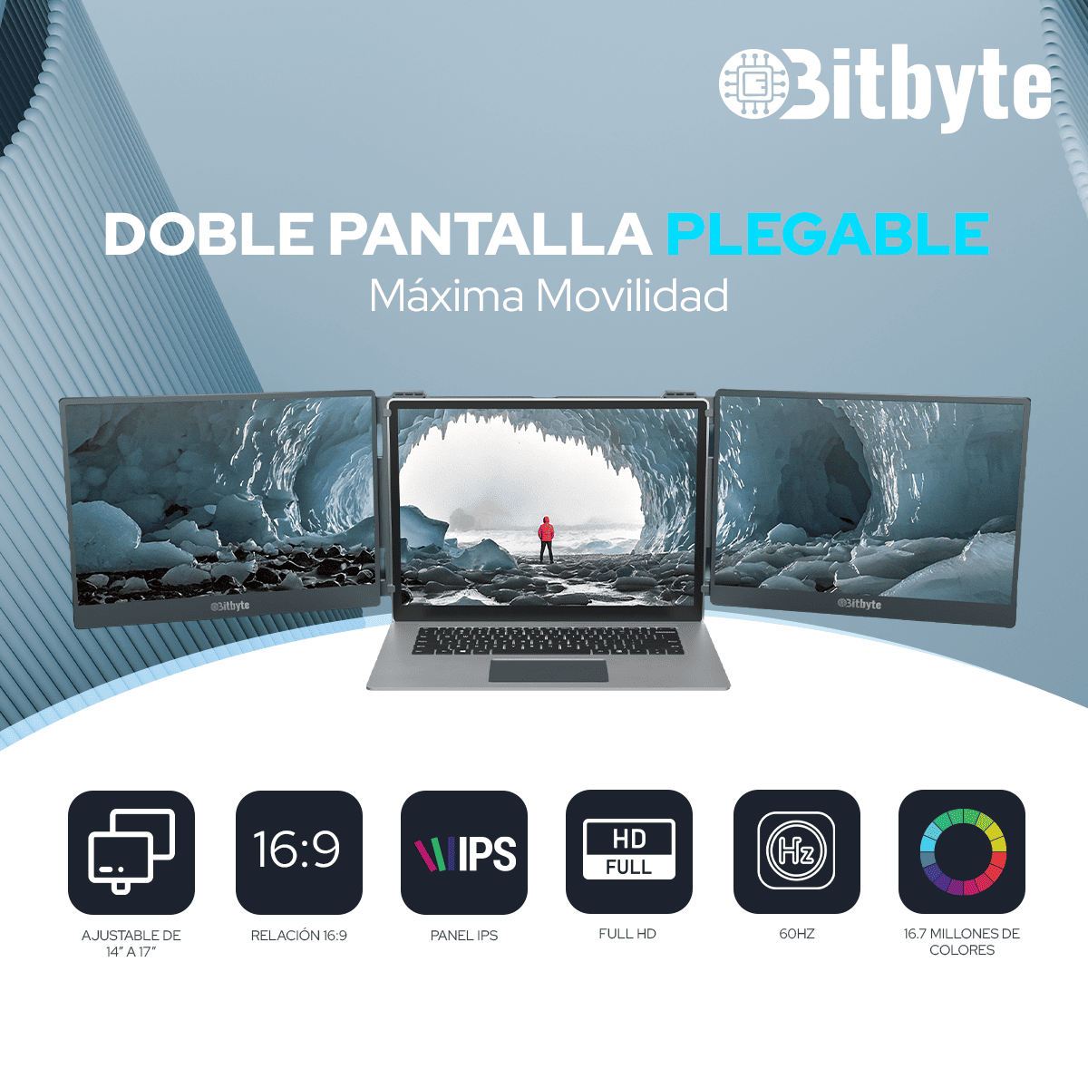 Monitor Doble Bitbyte 14" Full HD-1