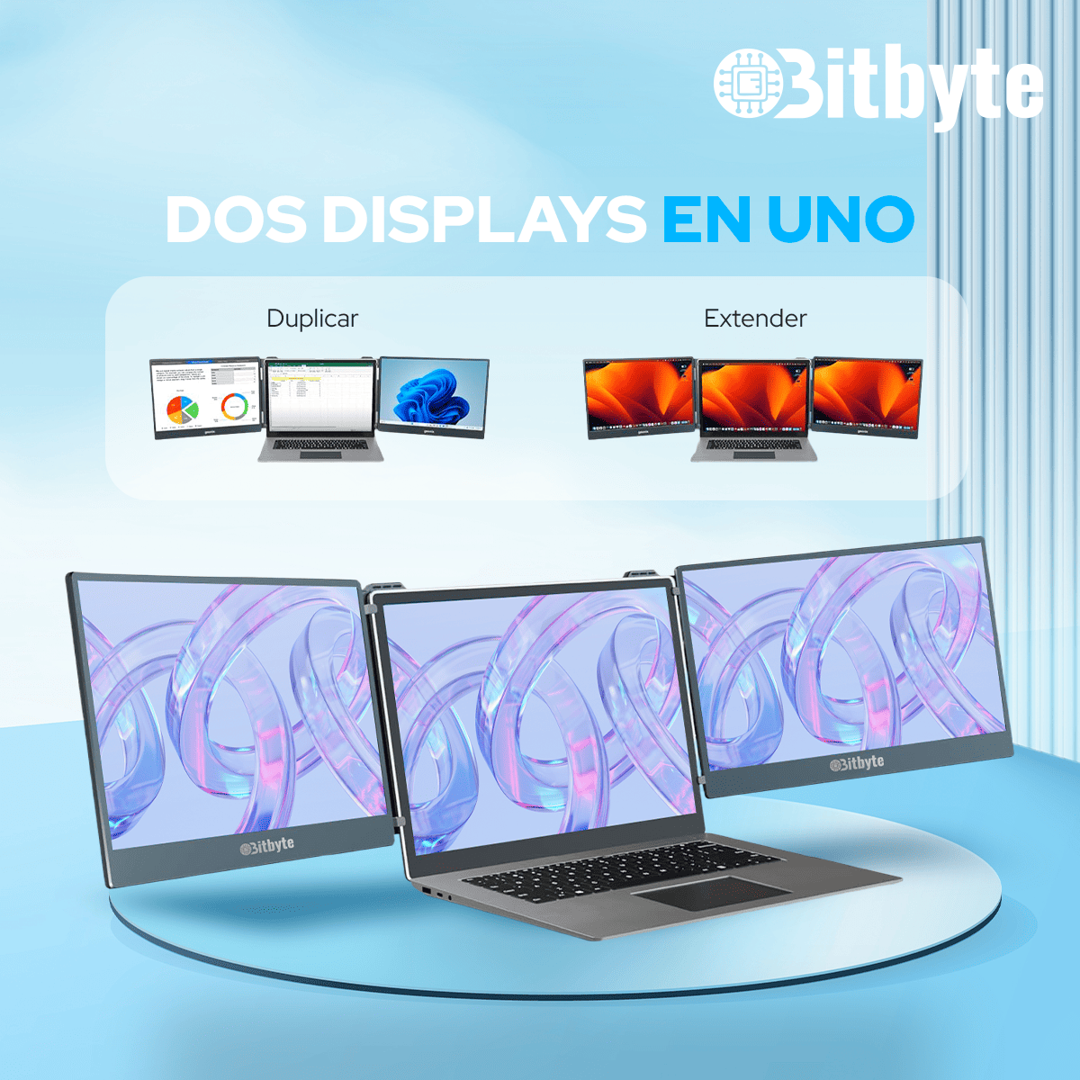Monitor Doble Bitbyte 14" Full HD-4