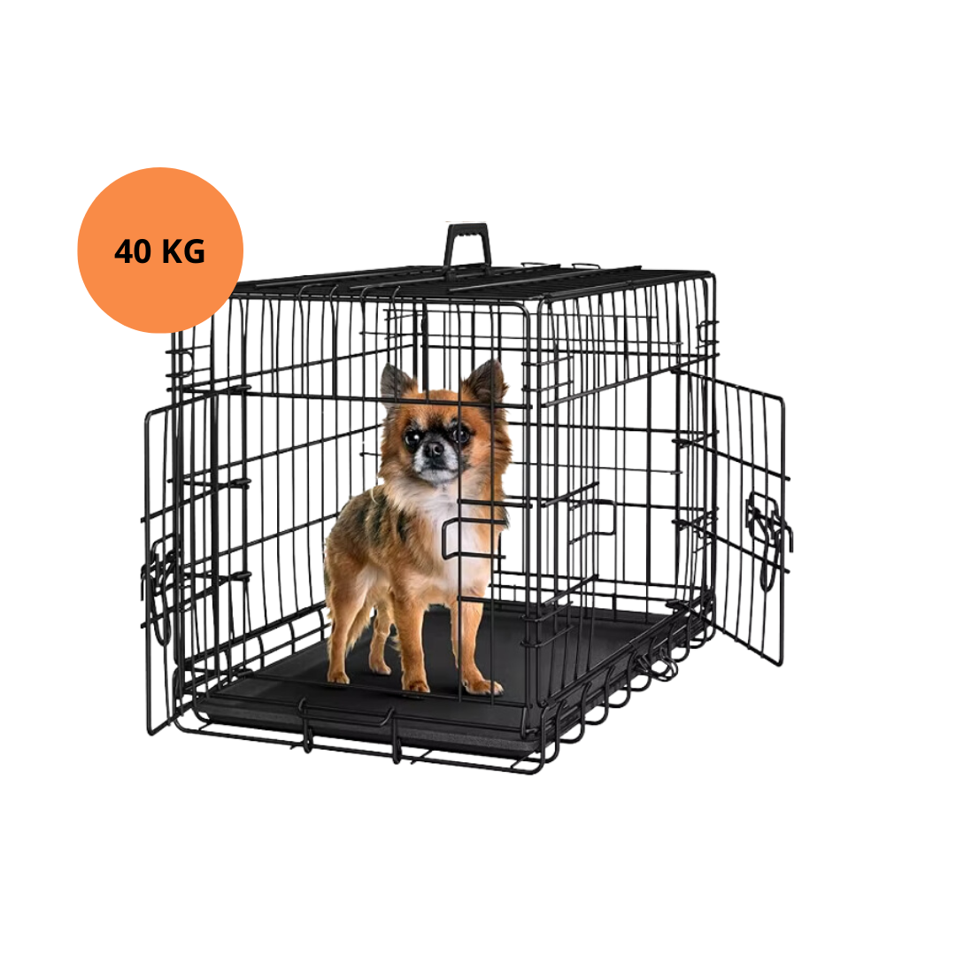 Canil Para Perros Desarmable 2 Puertas - Jaula Max 40 Kg-0