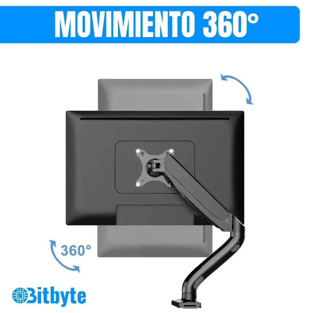 Soporte Monitor Escritorio 13 -32 Pulgadas Brazo Articulado Color Negro-3