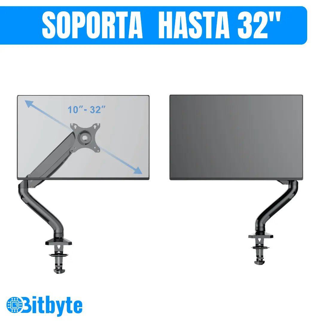 Soporte Monitor Escritorio 13 -32 Pulgadas Brazo Articulado Color Negro-4