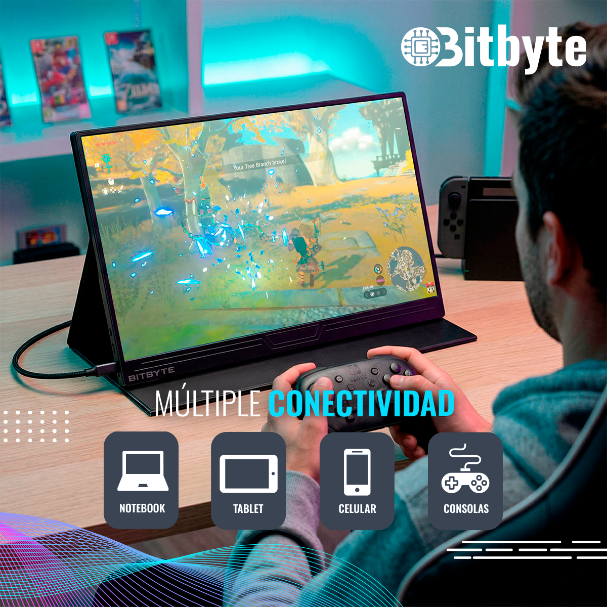 Monitor Portátil Bitbyte 15.6 Full Hd Ips Con Parlante-1