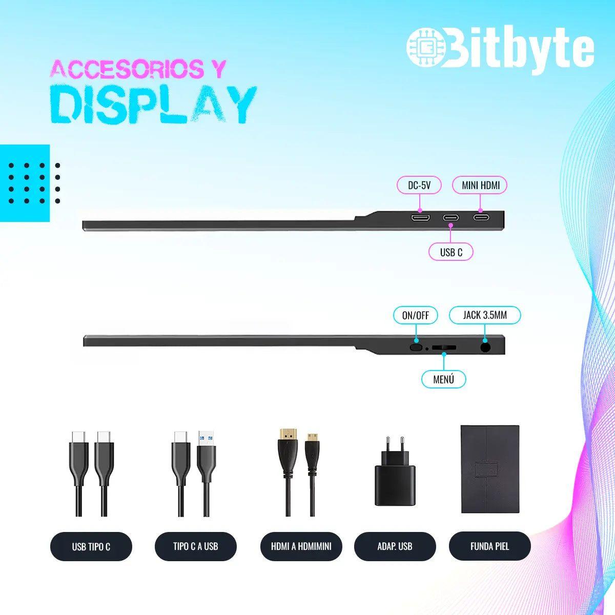 Monitor Portátil Bitbyte 15.6 Full Hd Ips Con Parlante-4