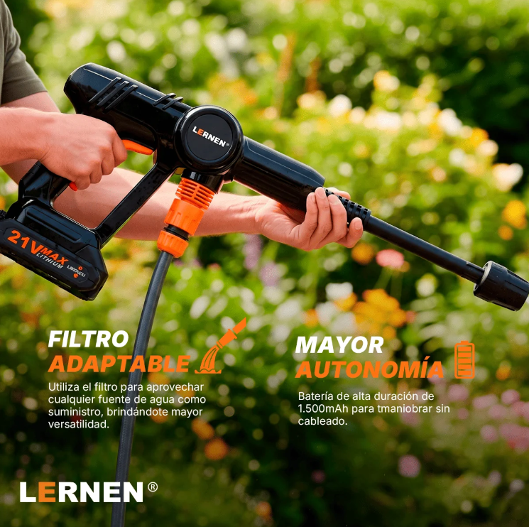 Hidrolavadora Inalámbrica PRO Lernen + 2 baterías + Accesorios-2