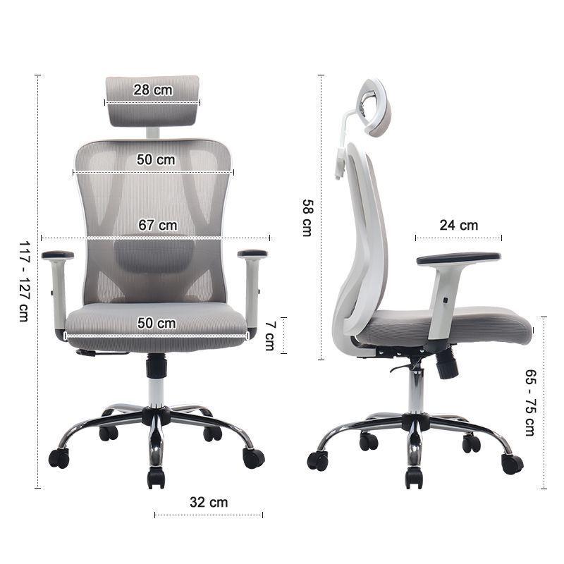 Silla De Oficina Ejecutiva Pro Con Apoya Brazos Ajustables Gris-4