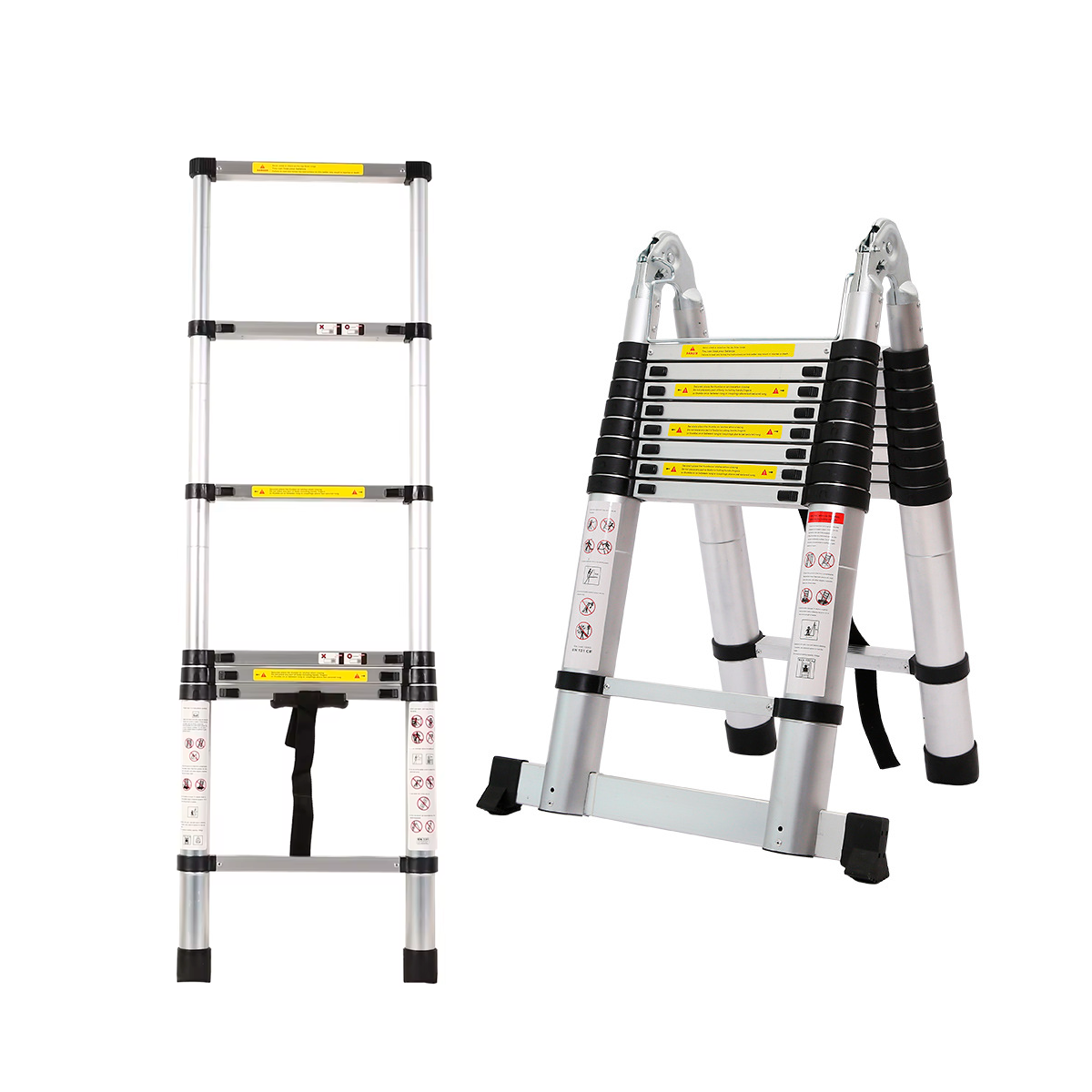 Escalera Telescópica Plegable 2.6 Metros Lernen Color Gris-5