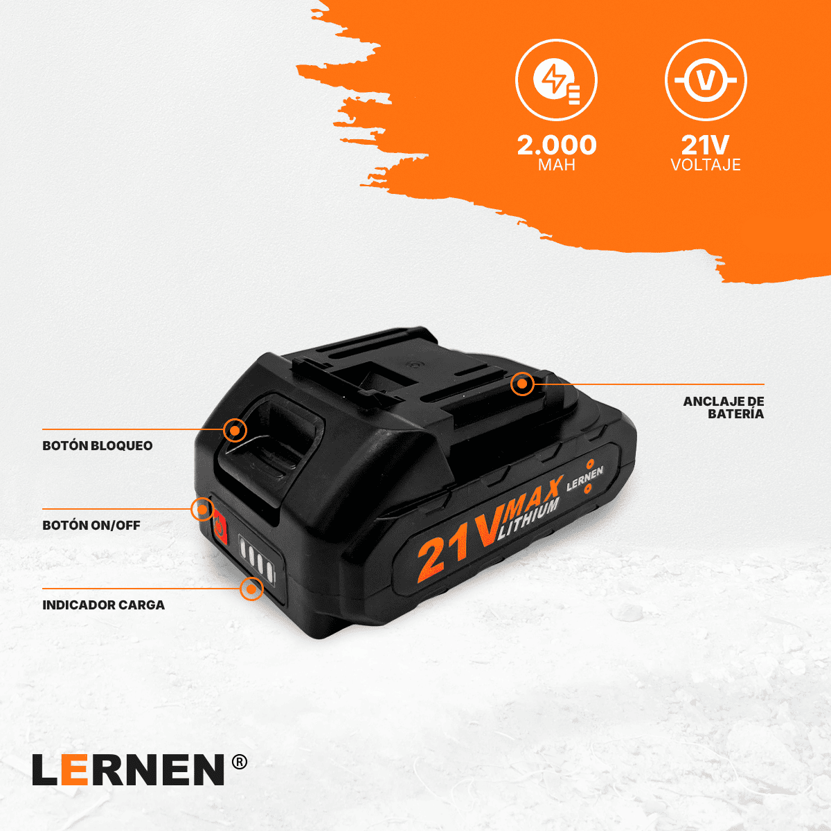 Batería Lernen 21v 2.000 Mah-3
