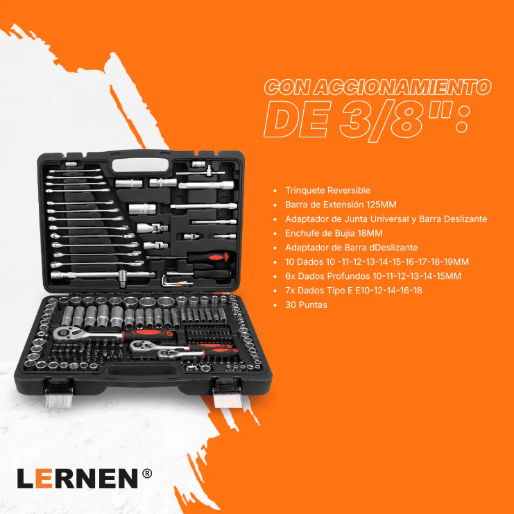 Juego De Dados Lernen 216 Piezas Kit De Herramientas-3