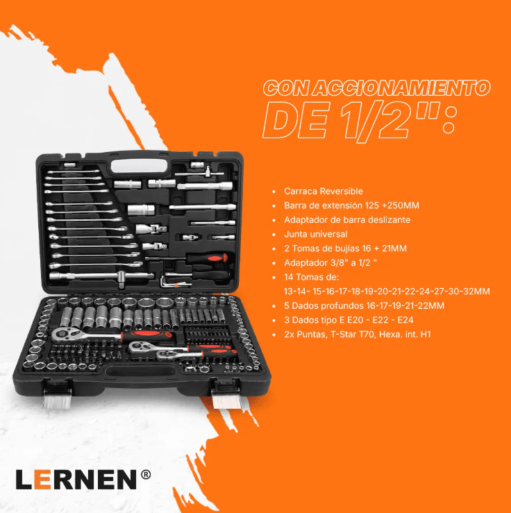 Juego De Dados Lernen 216 Piezas Kit De Herramientas-5