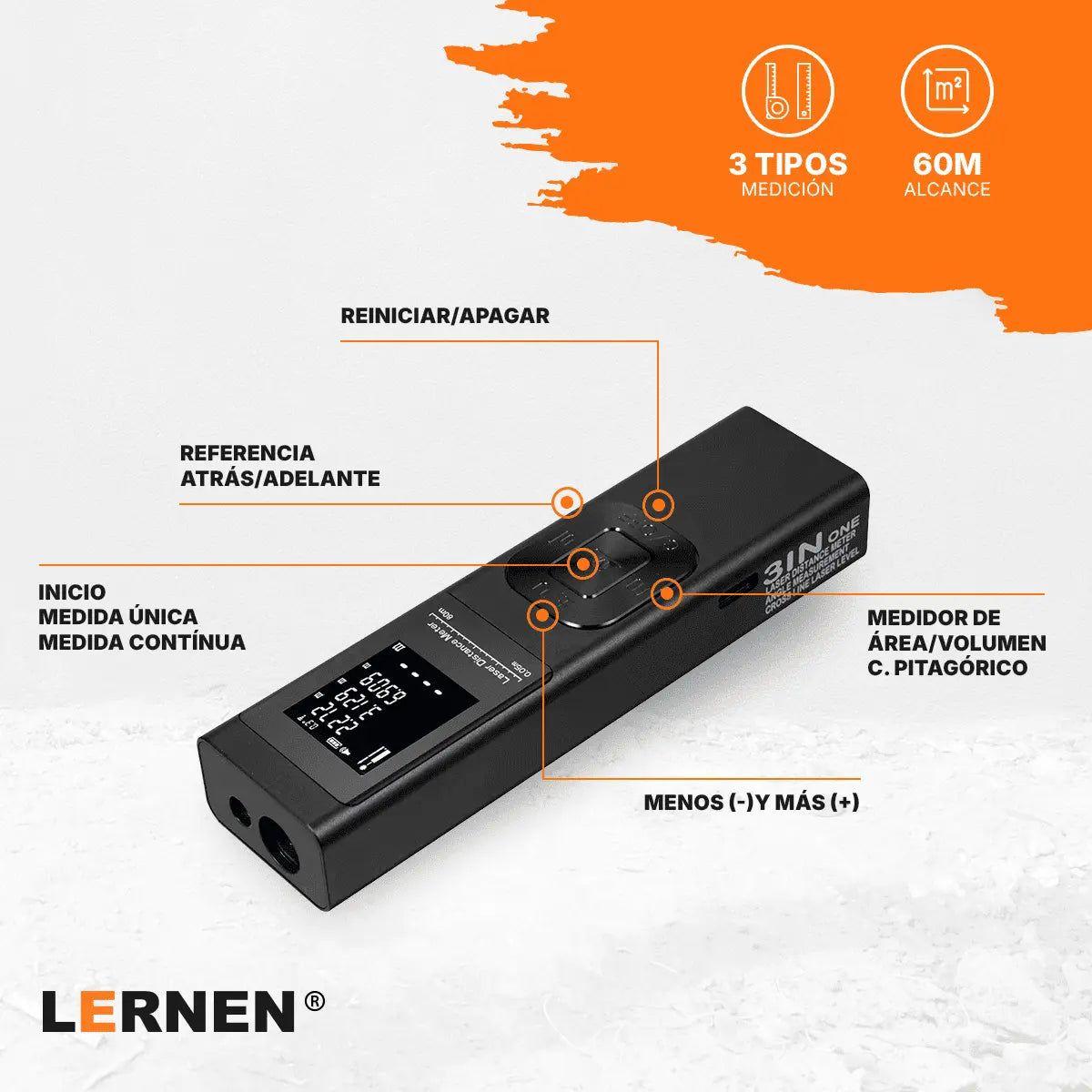 Medidor Láser Multifunción 60M 3 en 1-5
