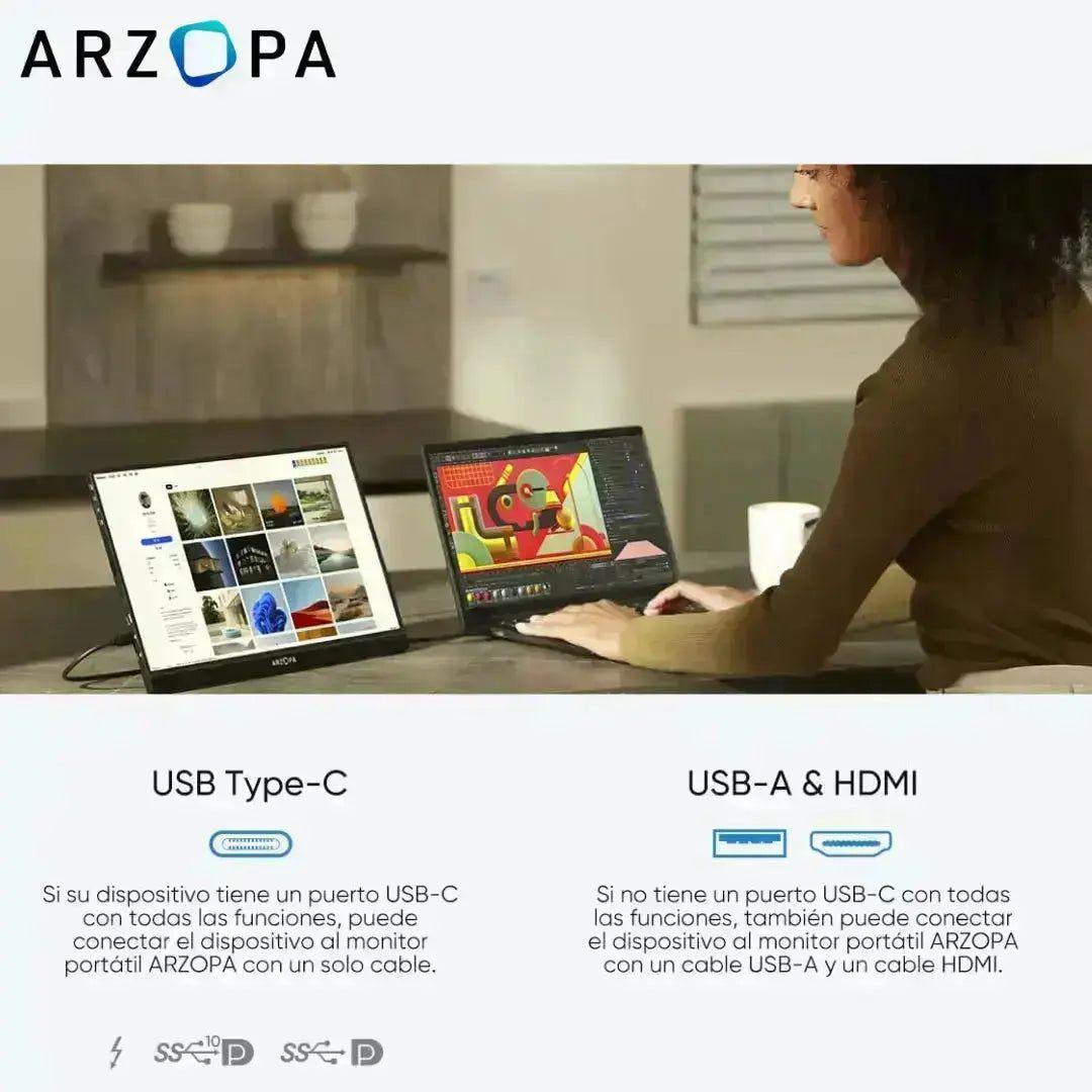 Monitor Portátil Arzopa Z1FC - 16.1" + Funda-1