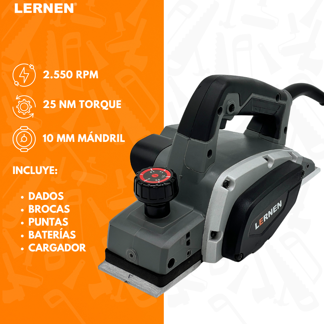 Pack Taladro Percutor + Cepillo Eléctrico Carpintero!-3