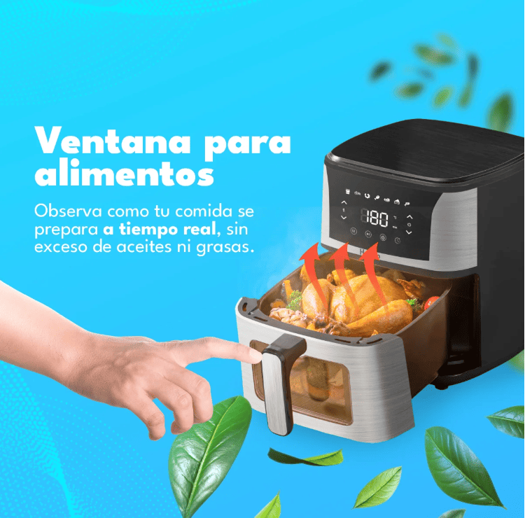 Freidora de Aire 5 5 Litros 1 350W Homen con Panel Touch Mayor capacidad y control-6