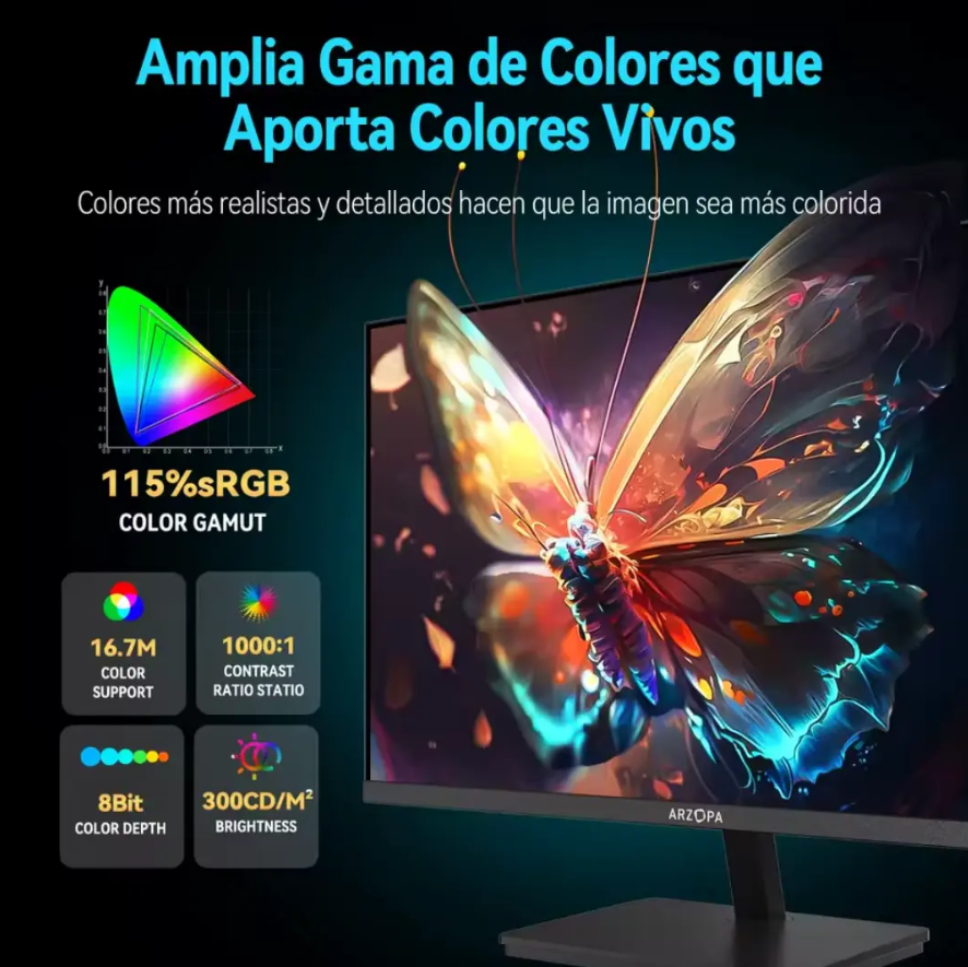 Monitor Gamer 27" ARZOPA M1RC 180Hz 2K QHD-3
