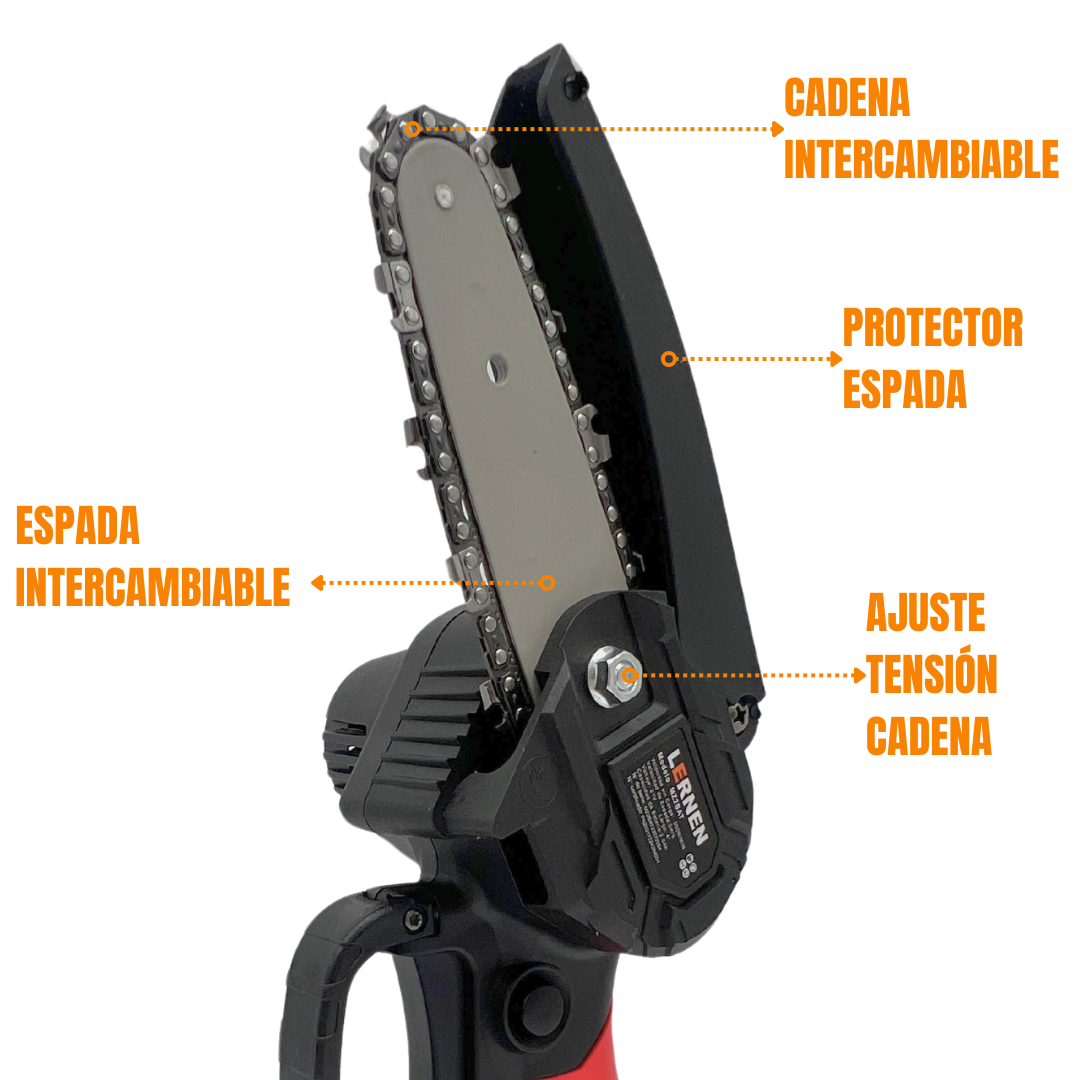 Motosierra Podadora Eléctrica 4" + 2 Baterias-2