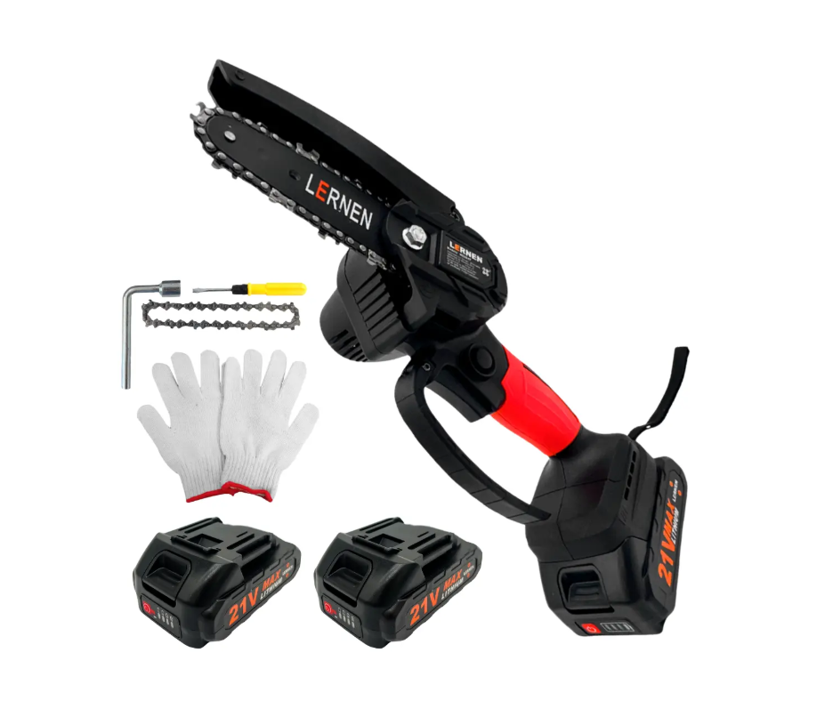 Motosierra Podadora Eléctrica 4" + 2 Baterias-0