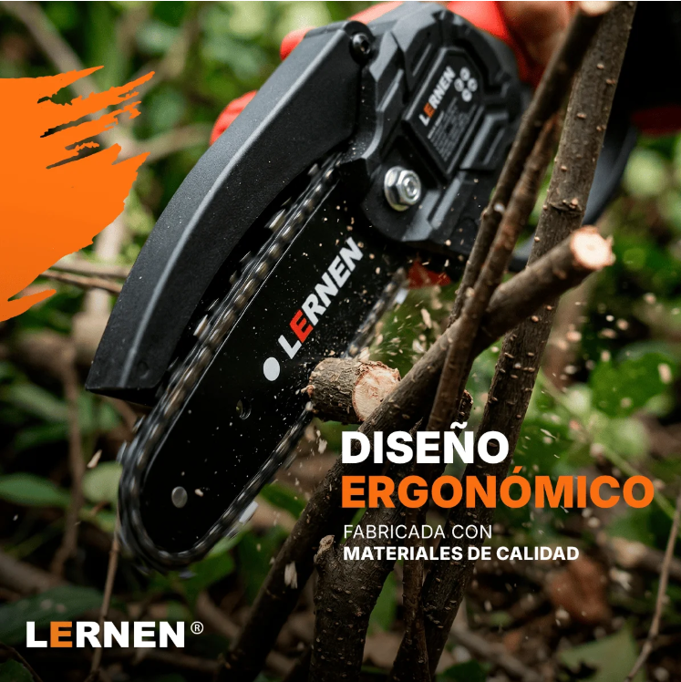 Motosierra Podadora Eléctrica 4" + 2 Baterias-5