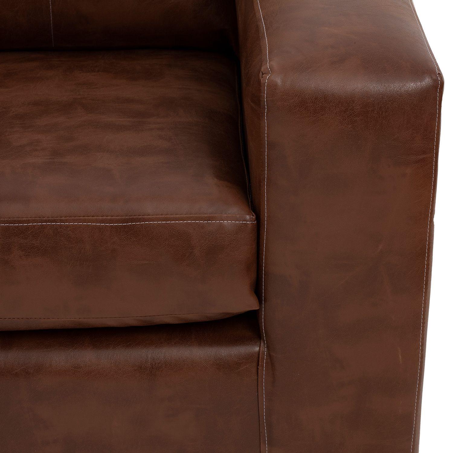 Sofá Seccional Valentina Cuero Sintético - Caramelo-7