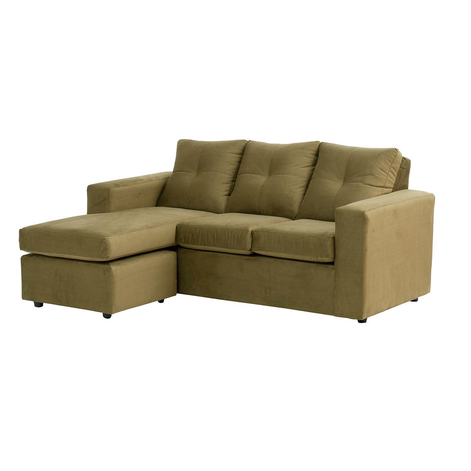 Sofá Seccional Valentina de Felpa - Verde Musgo-2