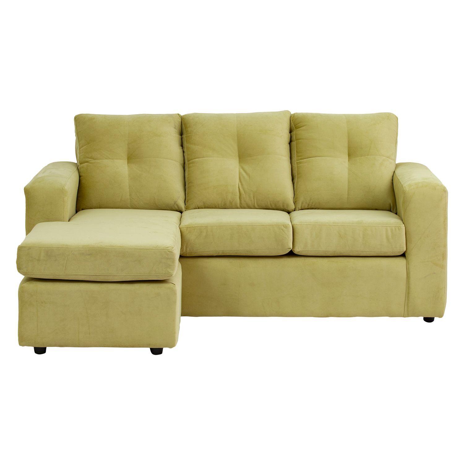 Sofá Seccional Valentina de Felpa - Pistacho-2