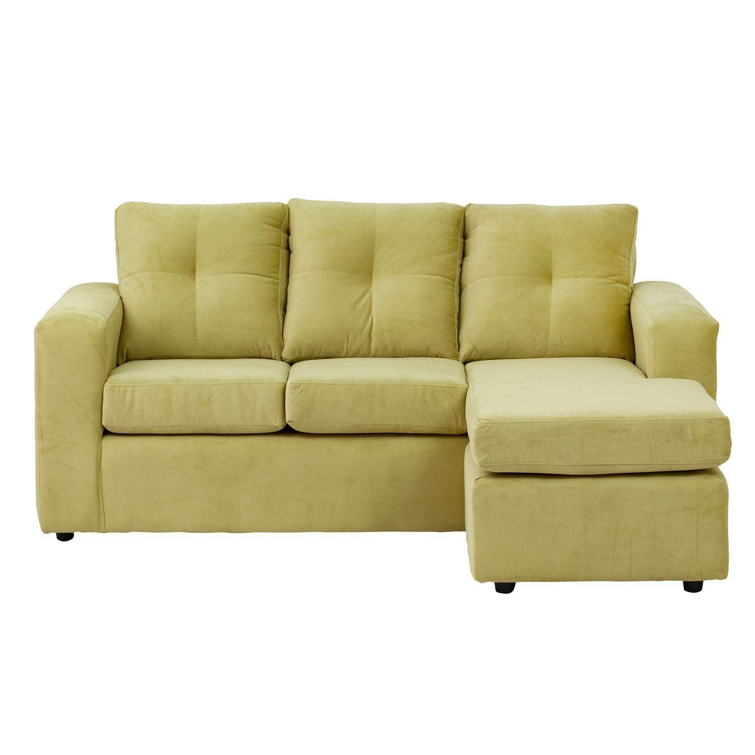 Sofá Seccional Valentina de Felpa - Pistacho-3