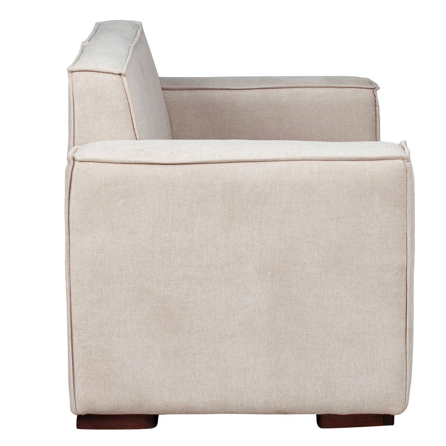 Sofá Modular Fortaleza 3 cuerpos y 2 Poufs - Tela Lino Finesse Beige-4