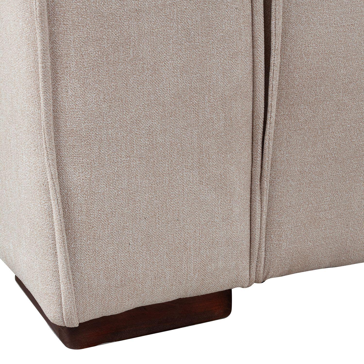 Sofá Modular Fortaleza 3 cuerpos y 2 Poufs - Tela Lino Finesse Beige-6