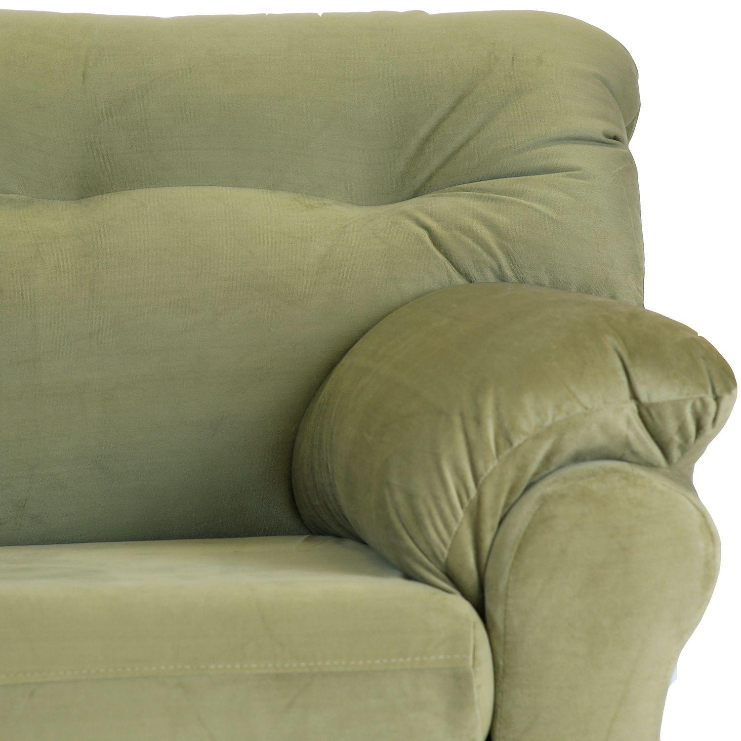 Sofá Madrid de 2 Cuerpos - Felpa Verde Musgo-2