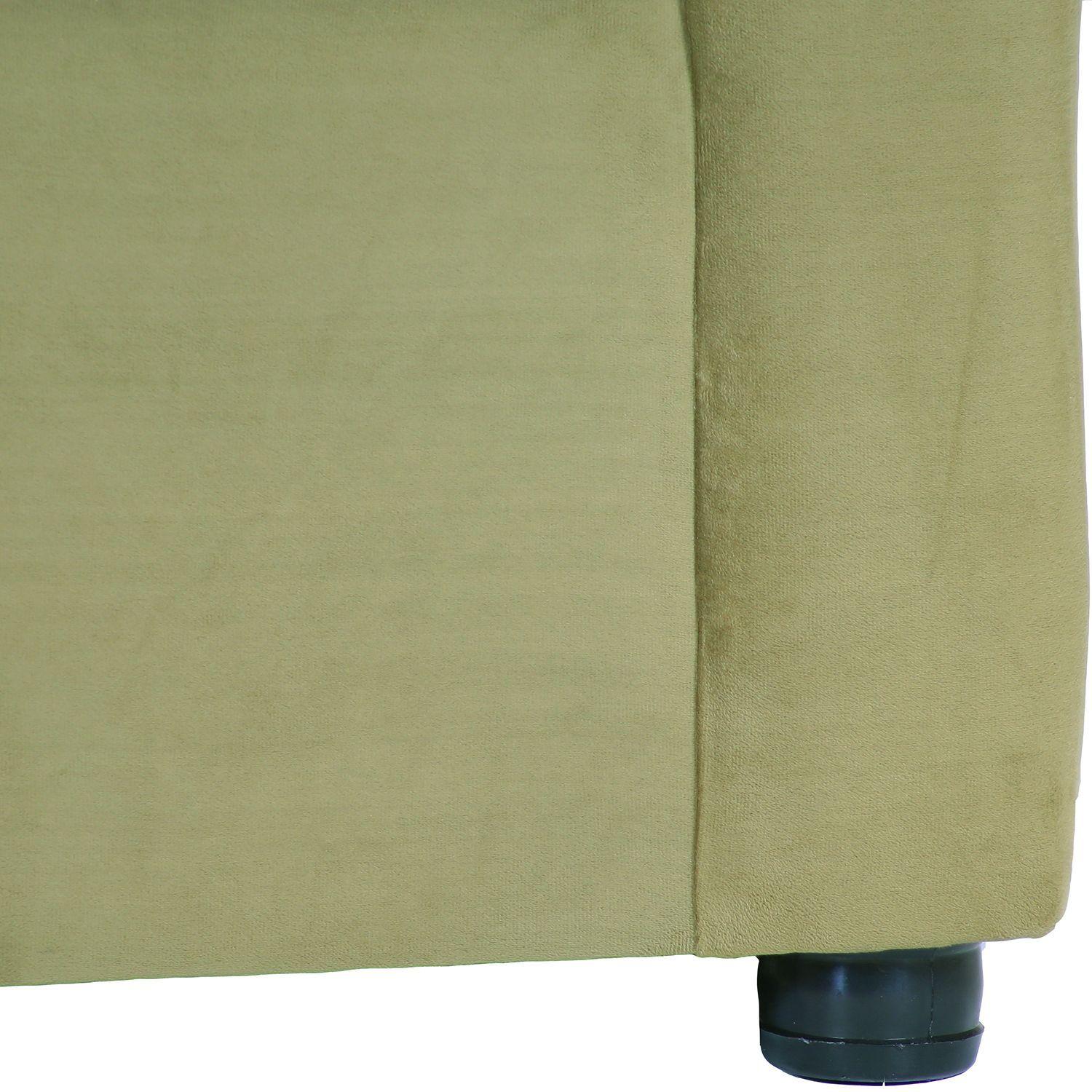 Sofá Madrid de 2 Cuerpos - Felpa Verde Musgo-3